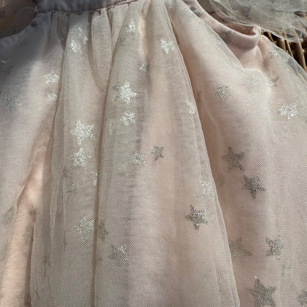 LUNA LUNA Pink Tulle Stars Dress Baby Girls 12 Months Girl Silver Star Holidays - Picture 5 of 8